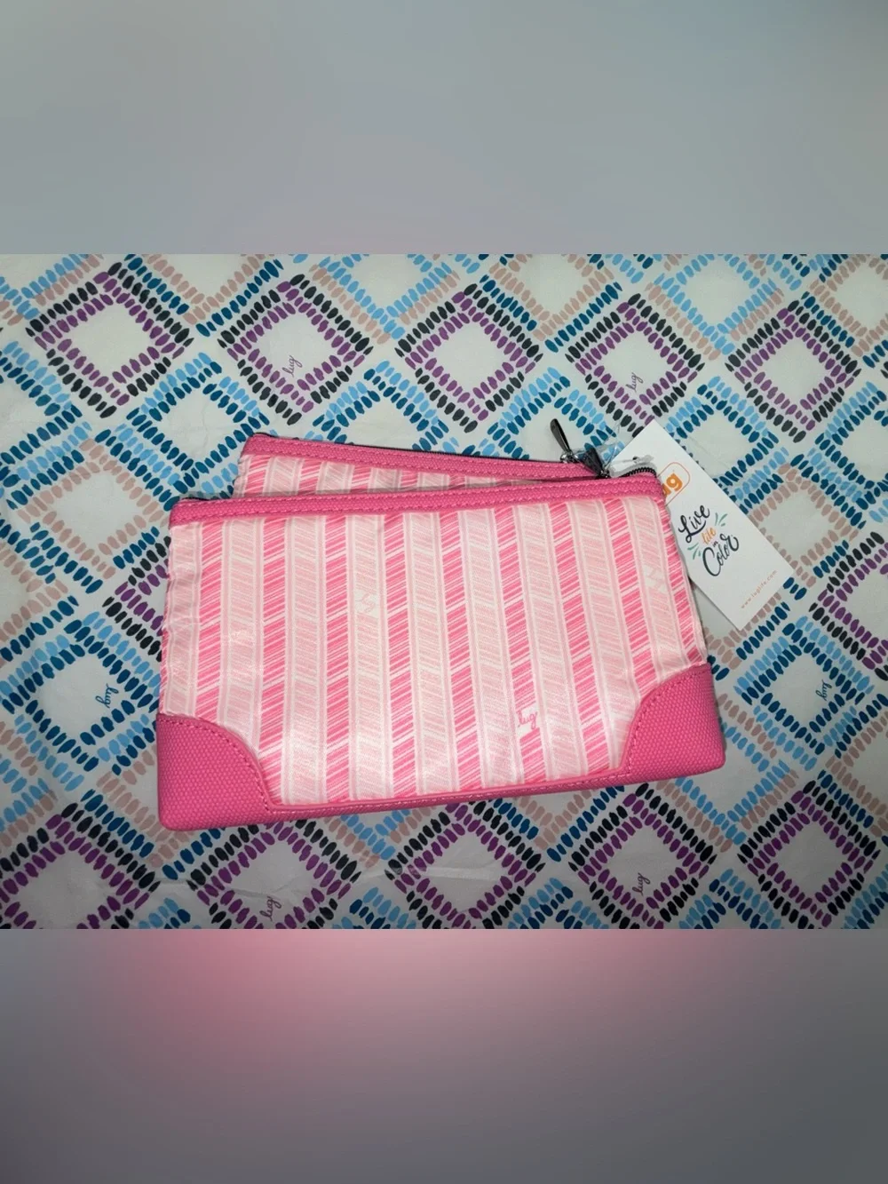 NWT Lug PINK TOURMALINE TOOTLES 2pc Cosmetic Pouches